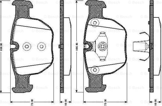 BOSCH 0 986 TB2 444 - Bremžu uzliku kompl., Disku bremzes adetalas.lv