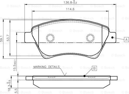 BOSCH 0 986 TB2 440 - Bremžu uzliku kompl., Disku bremzes adetalas.lv