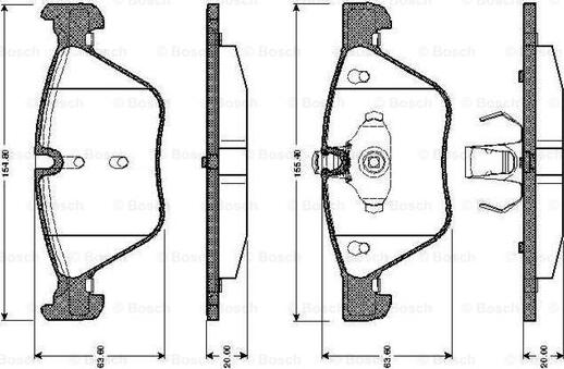 BOSCH 0 986 TB2 466 - Bremžu uzliku kompl., Disku bremzes adetalas.lv