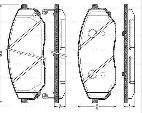 BOSCH 0 986 TB2 461 - Bremžu uzliku kompl., Disku bremzes adetalas.lv