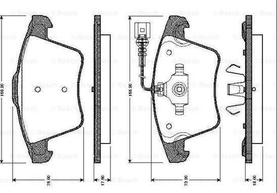 BOSCH 0 986 TB2 462 - Bremžu uzliku kompl., Disku bremzes adetalas.lv