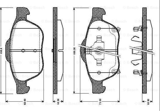 BOSCH 0 986 TB2 467 - Bremžu uzliku kompl., Disku bremzes adetalas.lv