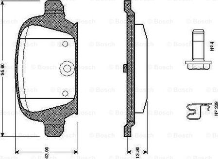 BOSCH 0 986 TB2 404 - Bremžu uzliku kompl., Disku bremzes adetalas.lv