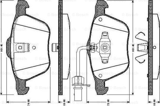 BOSCH 0 986 TB2 405 - Bremžu uzliku kompl., Disku bremzes adetalas.lv