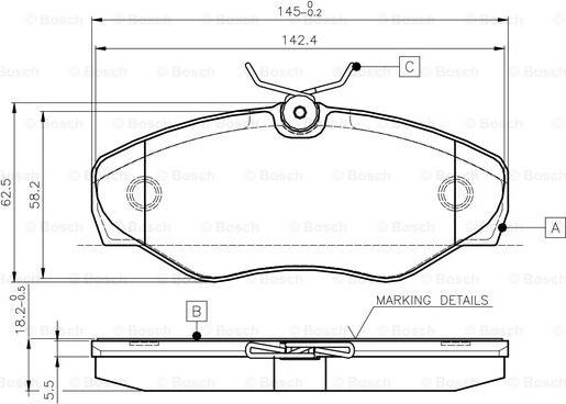 BOSCH 0 986 TB2 402 - Bremžu uzliku kompl., Disku bremzes adetalas.lv