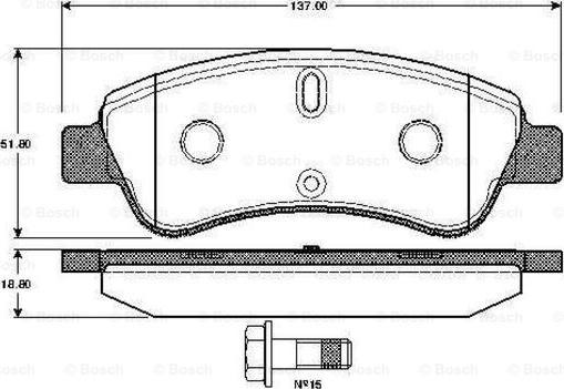 BOSCH 0 986 TB2 407 - Bremžu uzliku kompl., Disku bremzes adetalas.lv