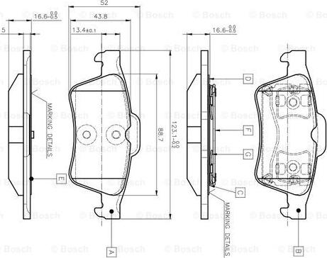 BOSCH 0 986 TB2 410 - Bremžu uzliku kompl., Disku bremzes adetalas.lv