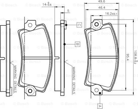 BOSCH 0 986 TB2 485 - Bremžu uzliku kompl., Disku bremzes adetalas.lv