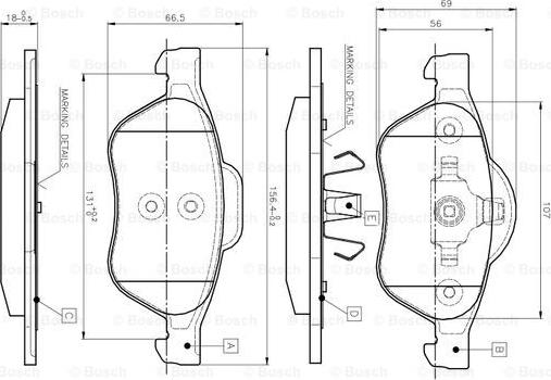 BOSCH 0 986 TB2 434 - Bremžu uzliku kompl., Disku bremzes adetalas.lv