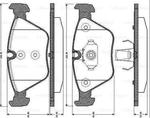 BOSCH 0 986 TB2 435 - Bremžu uzliku kompl., Disku bremzes adetalas.lv