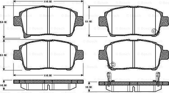 BOSCH 0 986 TB2 438 - Bremžu uzliku kompl., Disku bremzes adetalas.lv