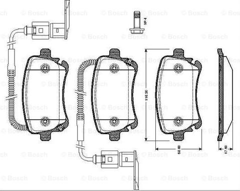 BOSCH 0 986 TB2 425 - Bremžu uzliku kompl., Disku bremzes adetalas.lv