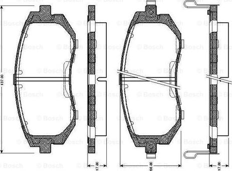 BOSCH 0 986 TB2 428 - Bremžu uzliku kompl., Disku bremzes adetalas.lv