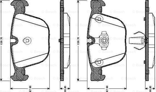 BOSCH 0 986 TB2 422 - Bremžu uzliku kompl., Disku bremzes adetalas.lv