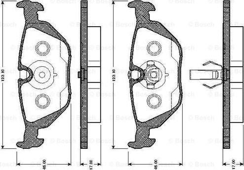 BOSCH 0 986 TB2 595 - Bremžu uzliku kompl., Disku bremzes adetalas.lv