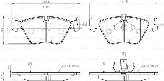 BOSCH 0 986 TB2 598 - Bremžu uzliku kompl., Disku bremzes adetalas.lv