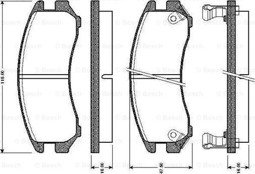 BOSCH 0 986 TB2 566 - Bremžu uzliku kompl., Disku bremzes adetalas.lv