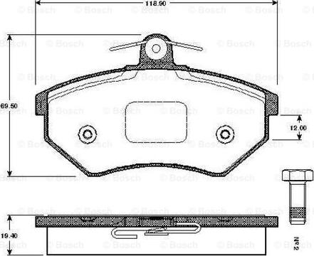 BOSCH 0 986 TB2 505 - Bremžu uzliku kompl., Disku bremzes adetalas.lv