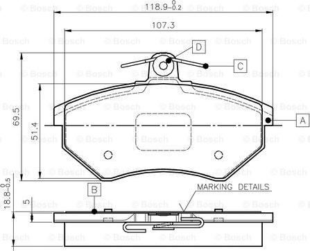 BOSCH 0 986 TB2 506 - Bremžu uzliku kompl., Disku bremzes adetalas.lv