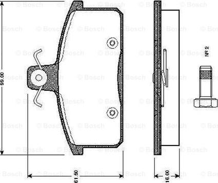 BOSCH 0 986 TB2 503 - Bremžu uzliku kompl., Disku bremzes adetalas.lv