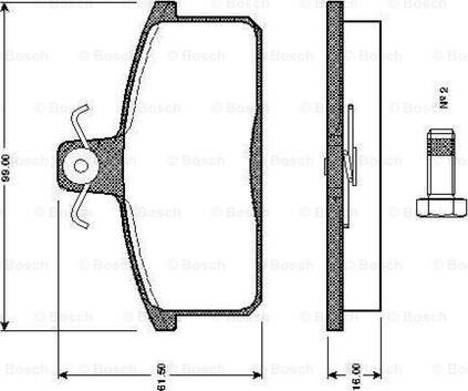 BOSCH 0 986 TB2 502 - Bremžu uzliku kompl., Disku bremzes adetalas.lv