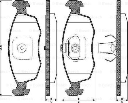 BOSCH 0 986 TB2 539 - Bremžu uzliku kompl., Disku bremzes adetalas.lv