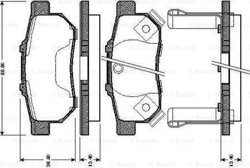 BOSCH 0 986 TB2 573 - Bremžu uzliku kompl., Disku bremzes adetalas.lv