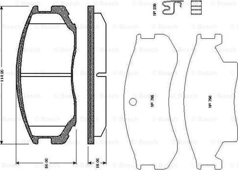 BOSCH 0 986 TB2 651 - Bremžu uzliku kompl., Disku bremzes adetalas.lv