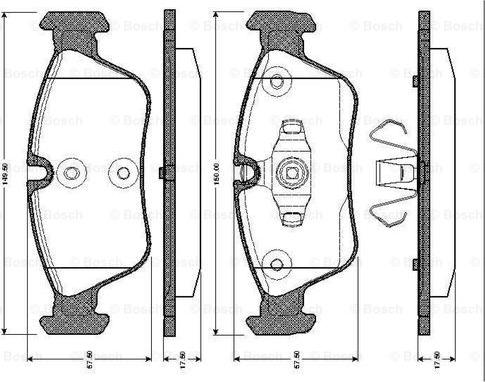 BOSCH 0 986 TB2 668 - Bremžu uzliku kompl., Disku bremzes adetalas.lv