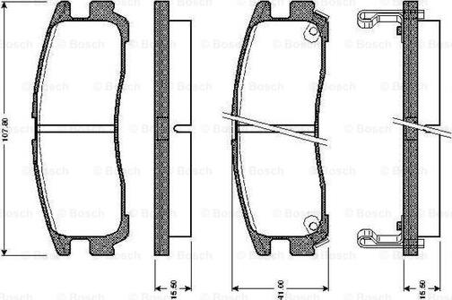 BOSCH 0 986 TB2 615 - Bremžu uzliku kompl., Disku bremzes adetalas.lv