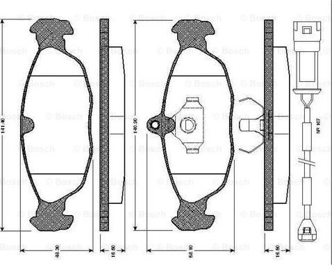 BOSCH 0 986 TB2 677 - Bremžu uzliku kompl., Disku bremzes adetalas.lv