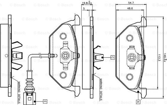 BOSCH 0 986 TB2 041 - Bremžu uzliku kompl., Disku bremzes adetalas.lv