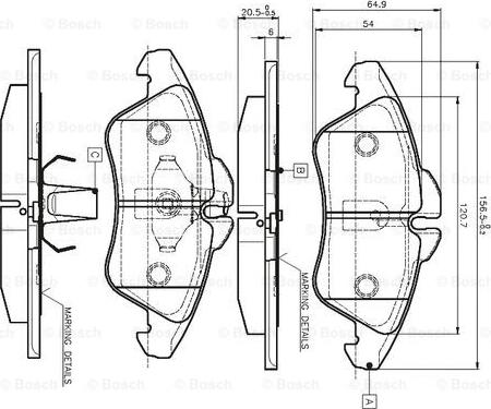 BOSCH 0 986 TB2 030 - Bremžu uzliku kompl., Disku bremzes adetalas.lv