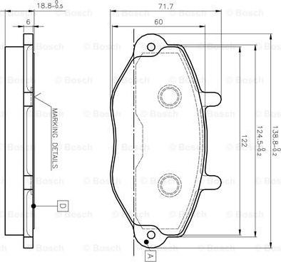 BOSCH 0 986 TB2 020 - Bremžu uzliku kompl., Disku bremzes adetalas.lv