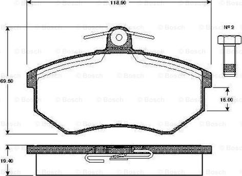 BOSCH 0 986 TB2 070 - Bremžu uzliku kompl., Disku bremzes adetalas.lv