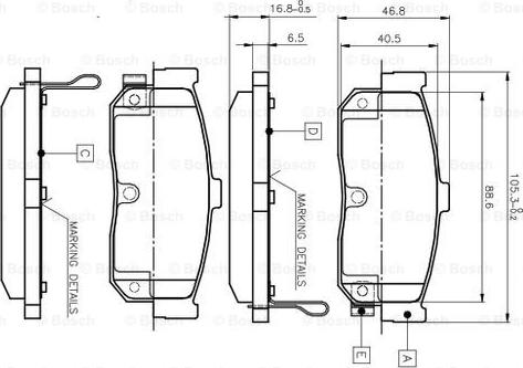 BOSCH 0 986 TB2 199 - Bremžu uzliku kompl., Disku bremzes adetalas.lv