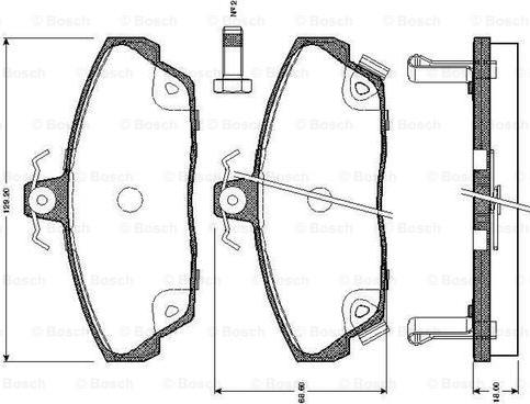 BOSCH 0 986 TB2 190 - Bremžu uzliku kompl., Disku bremzes adetalas.lv