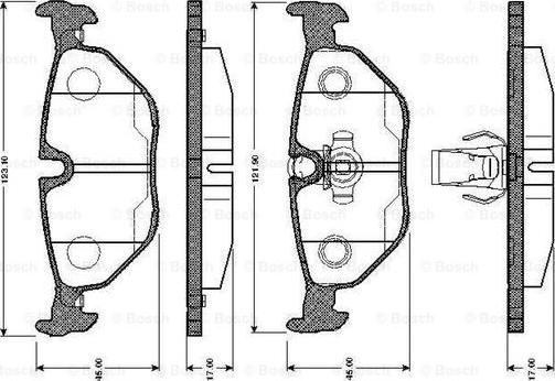 BOSCH 0 986 TB2 145 - Bremžu uzliku kompl., Disku bremzes adetalas.lv