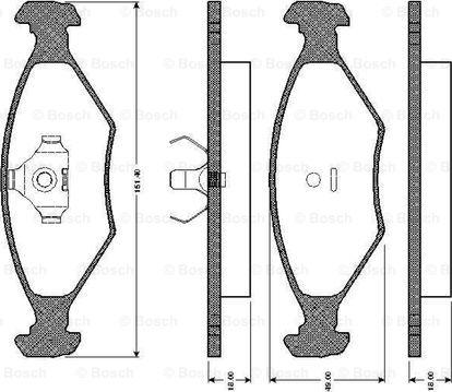 BOSCH 0 986 TB2 155 - Bremžu uzliku kompl., Disku bremzes adetalas.lv