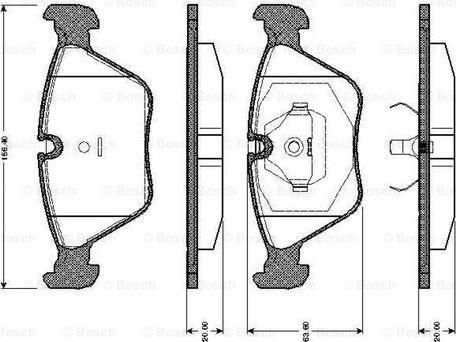 BOSCH 0 986 TB2 151 - Bremžu uzliku kompl., Disku bremzes adetalas.lv