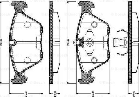 BOSCH 0 986 TB2 153 - Bremžu uzliku kompl., Disku bremzes adetalas.lv