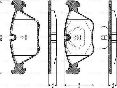 BOSCH 0 986 TB2 152 - Bremžu uzliku kompl., Disku bremzes adetalas.lv