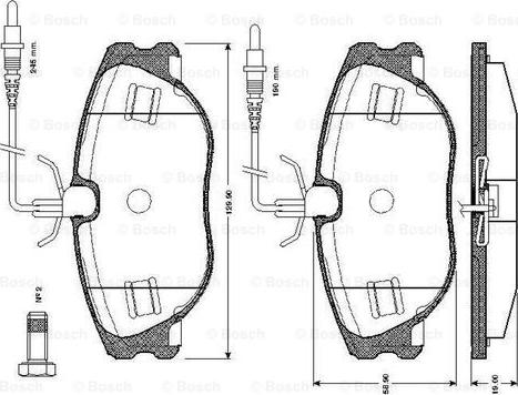 BOSCH 0 986 TB2 166 - Bremžu uzliku kompl., Disku bremzes adetalas.lv