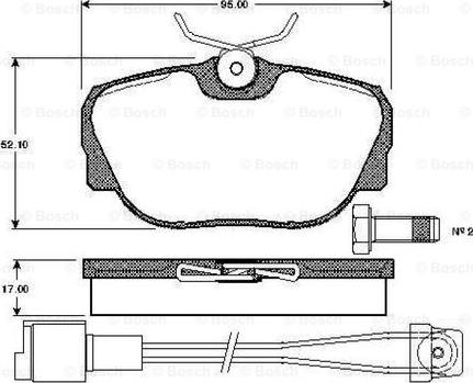 BOSCH 0 986 TB2 163 - Bremžu uzliku kompl., Disku bremzes adetalas.lv