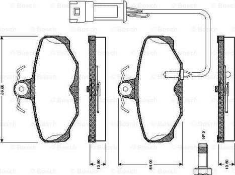 BOSCH 0 986 TB2 105 - Bremžu uzliku kompl., Disku bremzes adetalas.lv