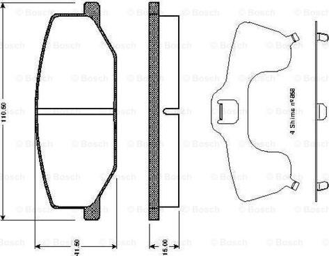 BOSCH 0 986 TB2 100 - Bremžu uzliku kompl., Disku bremzes adetalas.lv