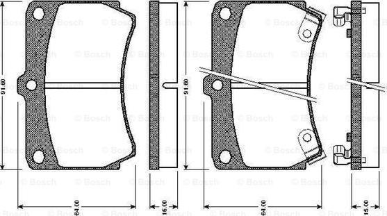 BOSCH 0 986 TB2 107 - Bremžu uzliku kompl., Disku bremzes adetalas.lv