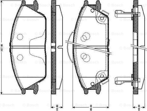 BOSCH 0 986 TB2 116 - Bremžu uzliku kompl., Disku bremzes adetalas.lv