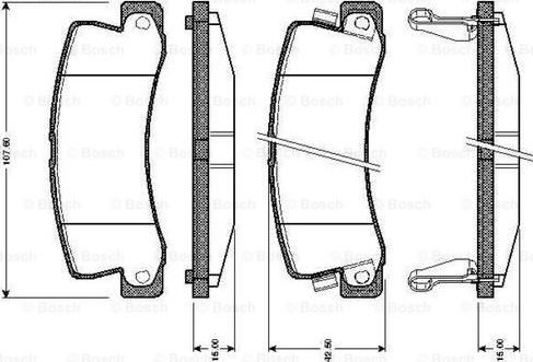 BOSCH 0 986 TB2 110 - Bremžu uzliku kompl., Disku bremzes adetalas.lv