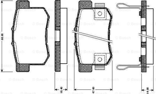 BOSCH 0 986 TB2 182 - Bremžu uzliku kompl., Disku bremzes adetalas.lv